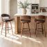 Ensemble de 3 tabourets de bar et de comptoir pivotants en cuir Jacobson
