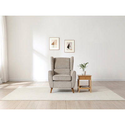 Upholstered Plain Weave / Muslin Wingback Chair