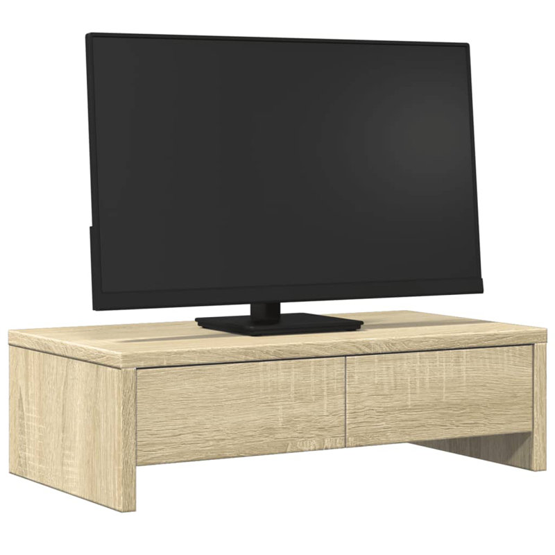 Barra Manufactured Wood Monitor Stand, Sonoma Oak, 15cm H x 50cm W x 27cm D