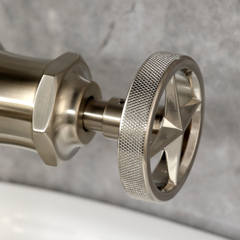 Kingston Brass Ostro Single-Handle 1-Hole Deck Mount Bathroom Faucet, Brushed Nickel