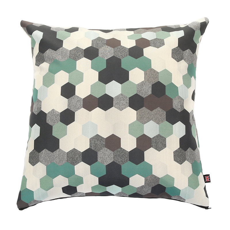 Altha Geometric Square Cushion, Small, Blue, Square