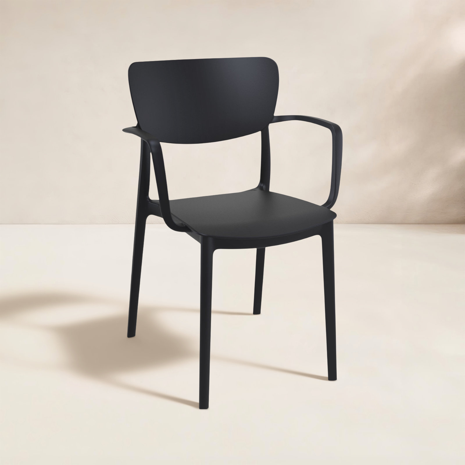 Farrah Stackable Patio Armchair, Black