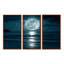 Super Moon Over The Sea I - ensemble d'art mural moderne sur toile encadrée 3-111757650-111757651