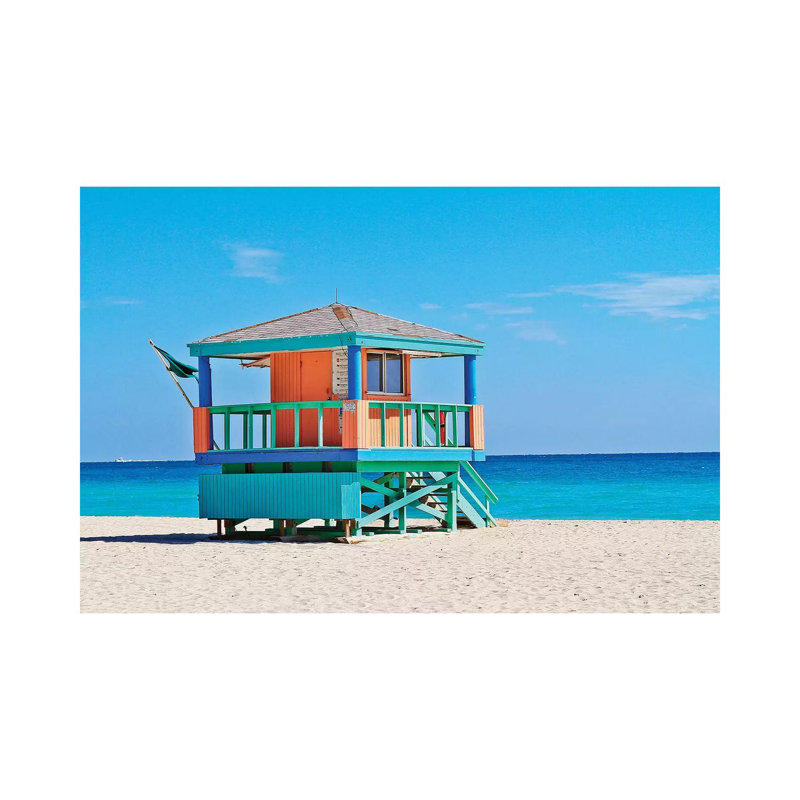 Ocean Drive Lifeguard House South Beach III by Susanne Kremer - Wrapped Canvas Print, 101.6 cm H x 66.04 cm W x 3.175 cm D