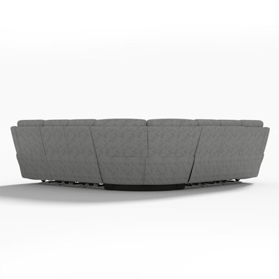 Yuliya 7 - Piece Zero Clearance Recliner Power Reclining Sectional With Adjustable Lumbar Support & Headrest