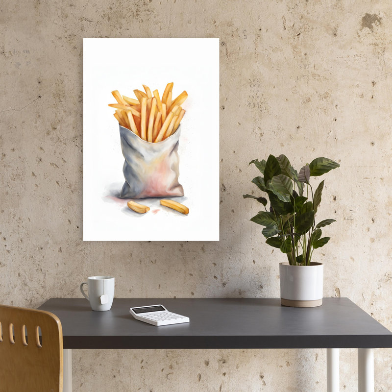 Golden French Fries, reproduction d'art murale classique, 18" H x 12" W