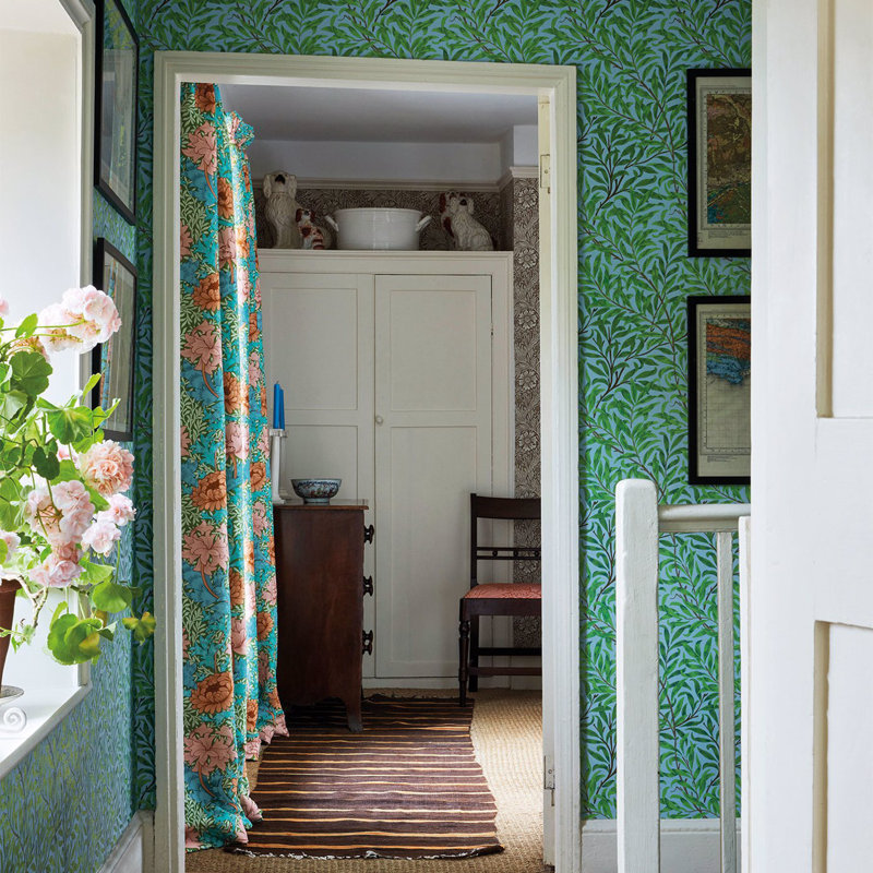 Willow Bough Wallpaper, Pink/Leaf Green