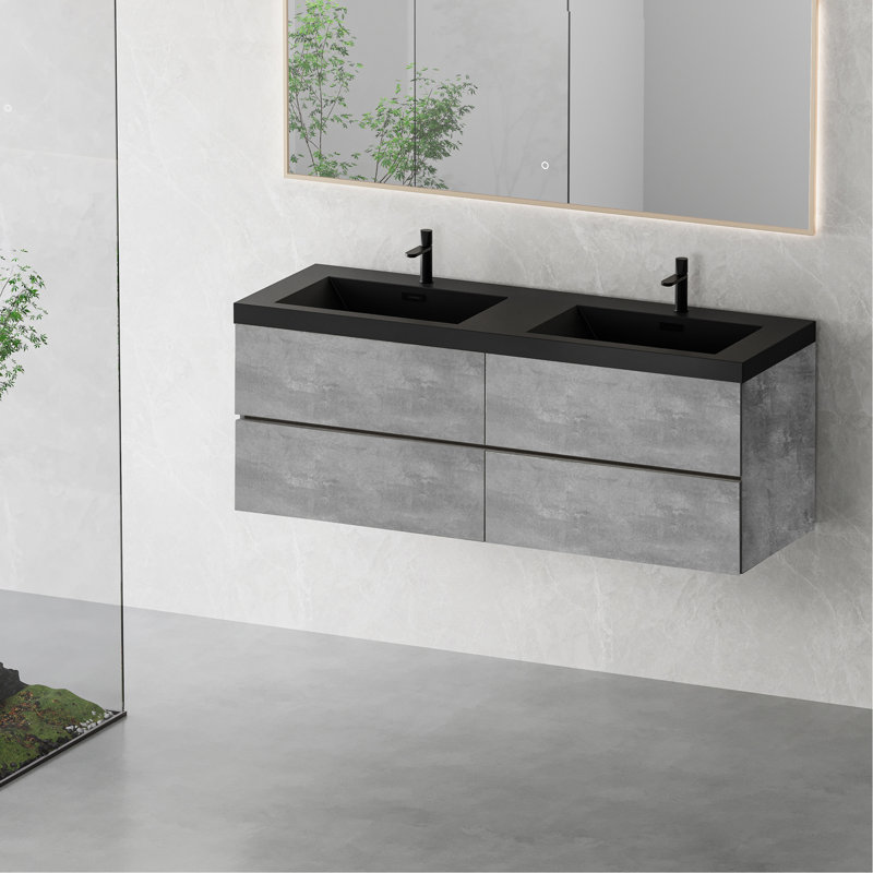 Wall Mounted Single Double With Top, 59" W