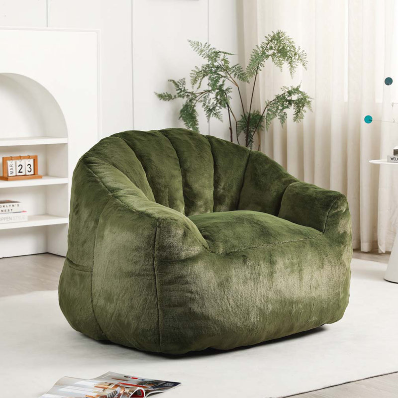 Fauteuil à billes, Imitation fourrure verte