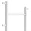 Portemanteau mince autoportant en bois avec 4 crochets, 70,87 po de hauteur, compact pour la chambre à coucher ou le vestibule, blanc classique