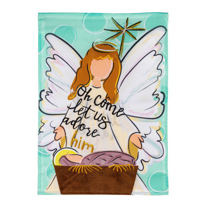 Drapeau de jardin «Oh Come Let Us Adore him»