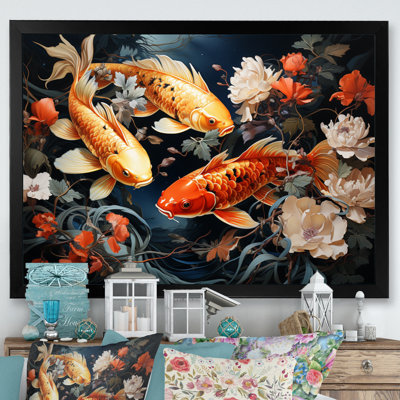 " Japon Art Golden Koi I "