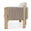 Causeuse Claypoole - Tissu beige d'extérieur et corde grise