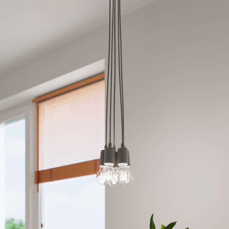 Ahva 3 - Light White Cluster Pendant, Gray