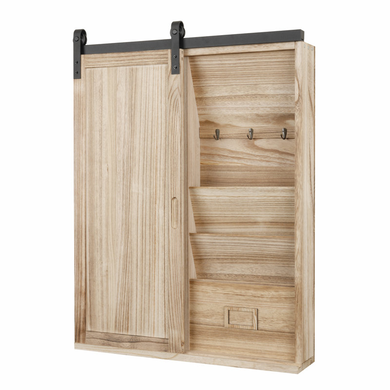 Solid Wood Wall Organizer, Beige