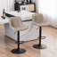 Swivel Bar Stools Modern Faux Leather Upholstered Counter Stools for Kitchen Island, Adjustable Height Stools with Footrest for Home Bar-1500353848