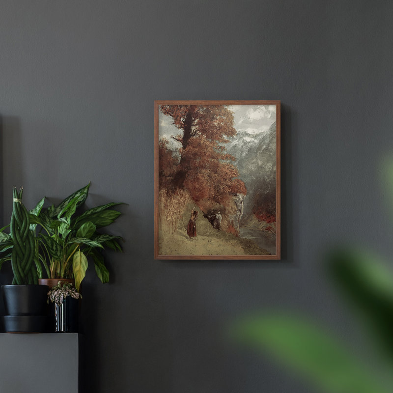 «Vintage Landscape CLXVI» sur, Noyer, H 10 po x l 8 po