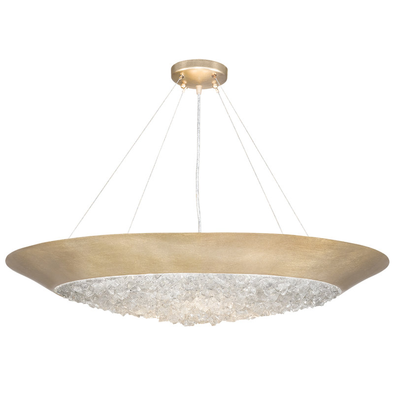 Luminaire suspendu simple à 3 lumières Arctic Halo, Or champagne teinté, H 4,5 po x l 32 po x P 32 po