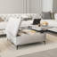 35 Inch Wide Square Storage Benches Coffee Table With Lift Top Oversized Storage Ottoman In Upholstered For Living Room