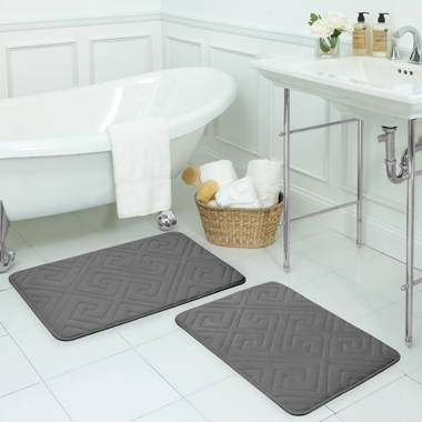 Bisa Large Premium Micro Plush Rectangle Memory Foam Non-Slip 2 Piece Bath Rug Set Mercer41 Color: Aqua