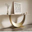 Table de couloir artistique contemporaine avec base flottante incurvée-1623918443