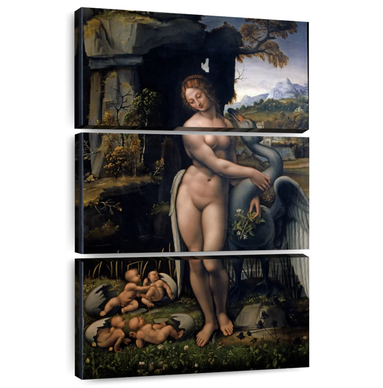 Leisha Leda et le cygne, H 74 po x l 48 po
