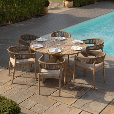 Aderhold 6 Seat Round Dining Set - 135cm Dia
