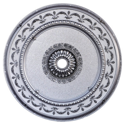 Rond médaillon de plafond rond argenté