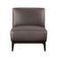 Chaise d'appoint rembourrée en cuir avec dossier brun et dossier en bois massif-1651124755