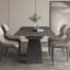 63" to 95" Extendable Sintered Stone Dining Table for 4-10, Black Matte Sintered Stone Table top, Black Steel Legs
