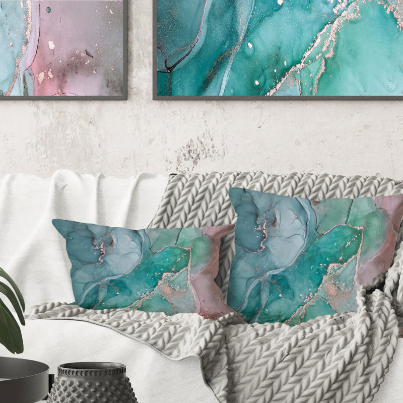 Coussin Turquoise, 18 po x 18 po