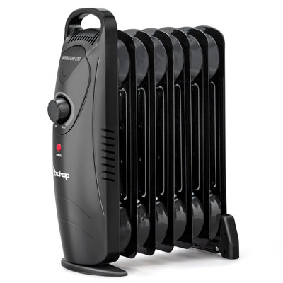 600-Watt Black Indoor Electric Oil-Filled Radiator Space Heater