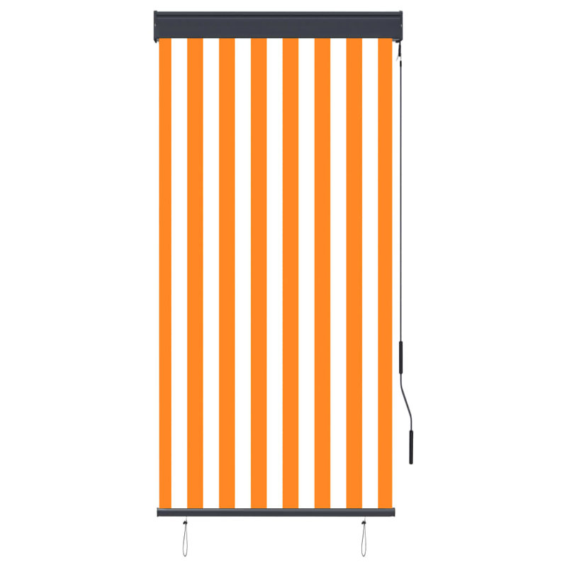 Outdoor Room Darkening Roll-Up Blind, White/Orange, 250 cm L x 80 cm W