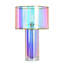 Lampe de table en verre - Finition rose irisé Margot - Abat-jour rose nacré