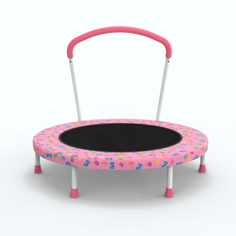 Mini trampoline d'intérieur pour enfants de 1 à 6 ans avec poignée extérieure pour enfants