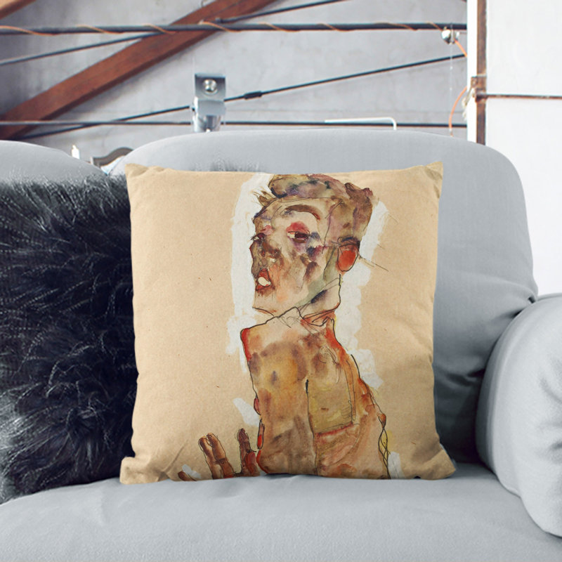 Self-Portrait Vol.3 Square Throw Cushion, 40cm H x 40cm W x 15cm D, White