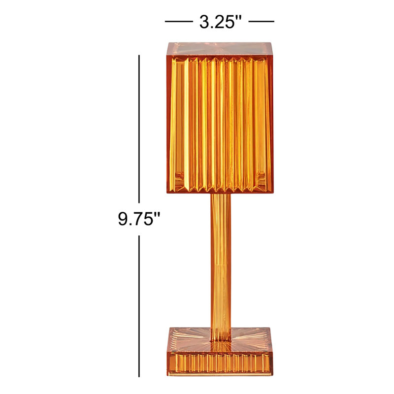 Lampe de table carrée en résine Gatsby, Amber