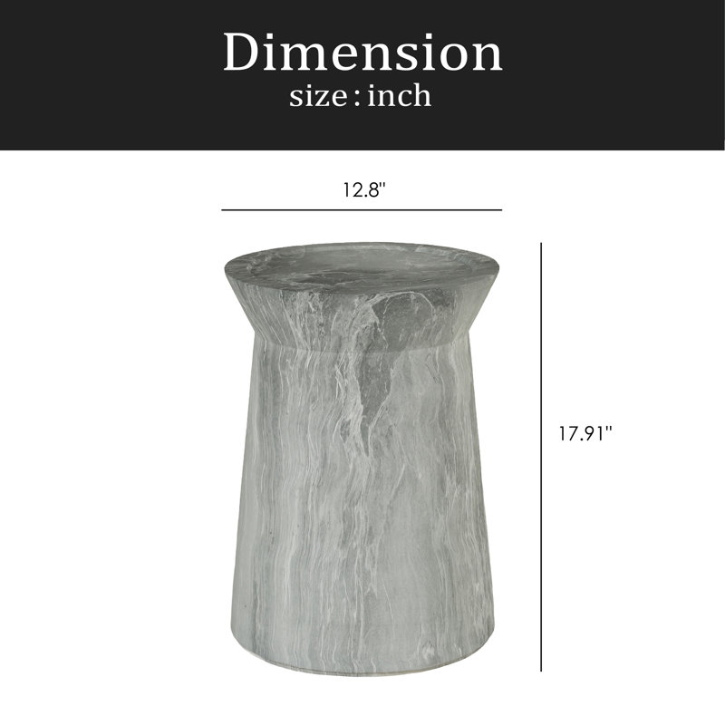 Tables de bout d'extérieur en ciment pour patio, table d'appoint de jardin en faux terrazzo, petite table d'appoint moderne pour l'extérieur, tabouret de jardin en souche d'arbre pour l'intérieur et l'extérieur