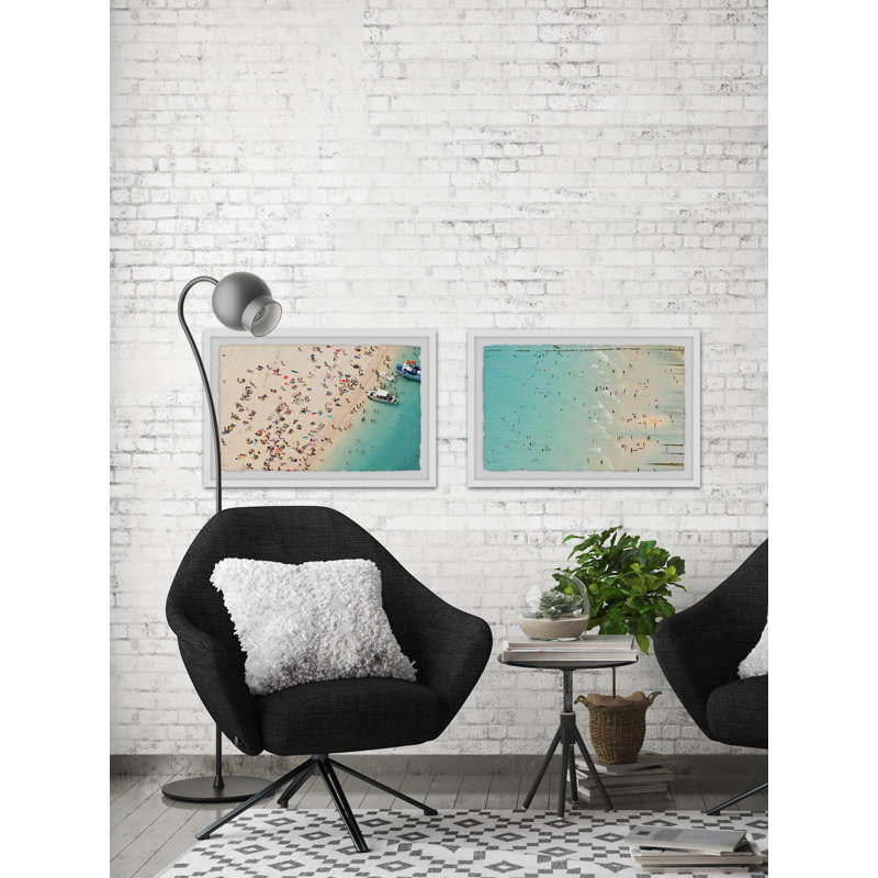Beaches Diptych - Ensemble de 2 reproductions de photos sur papier encadrées, H 20 po x l 30 po x P 1,5 po