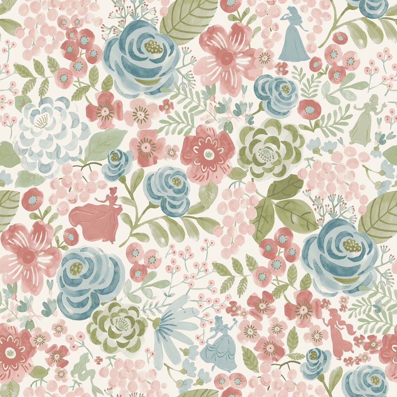 Double rouleau floral Peel & Stick, Rose