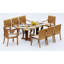 4 Seats 5 Pcs Grade-A Teak Wood Dining Set: Warwick Console Folding Rectangle Table And 4 Napa Stacking Arm Chairs #11NP1504-297724623