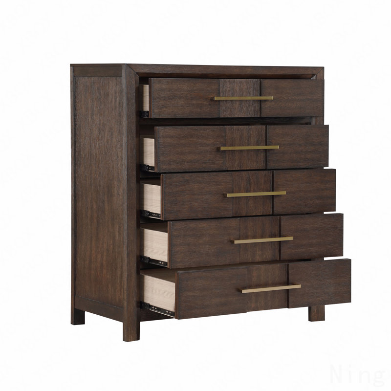 Commode à 5 tiroirs, fabrication en bois de style moderne