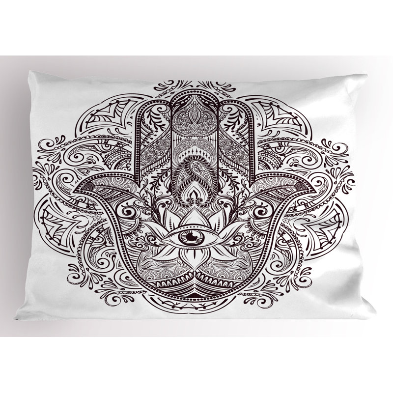 Ensemble de 2 taies décoratives Ambsa de couleur brun foncé et blanc, H 20 po x l 30 po