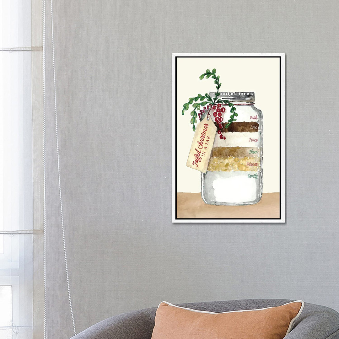 Recipe For A Joyful Christmas In A Jar von Blursbyai - Gallery-Wrapped Canvas Giclée on Canvas