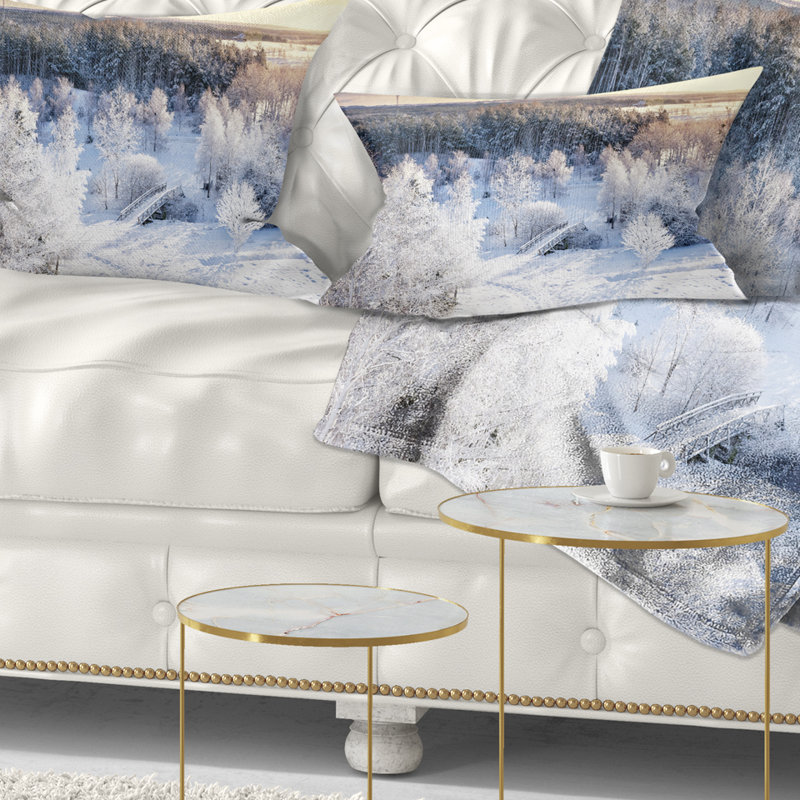 Coussin décoratif magnifique paysage d'hiver - paysage imprimé