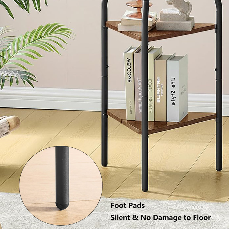 Coat Rack Freestanding With Hooks,3-Tier, Black/Brown