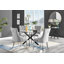Novara Black Leg 120Cm Round Glass Dining Table & 4 Grey Belgravia Chairs