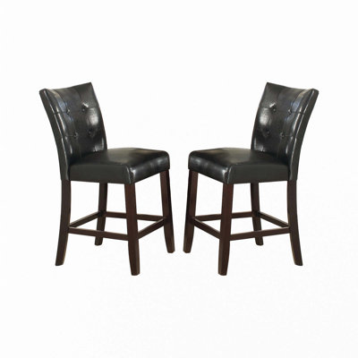 Leather Upholstered High Dining Chair(Set Of 2)