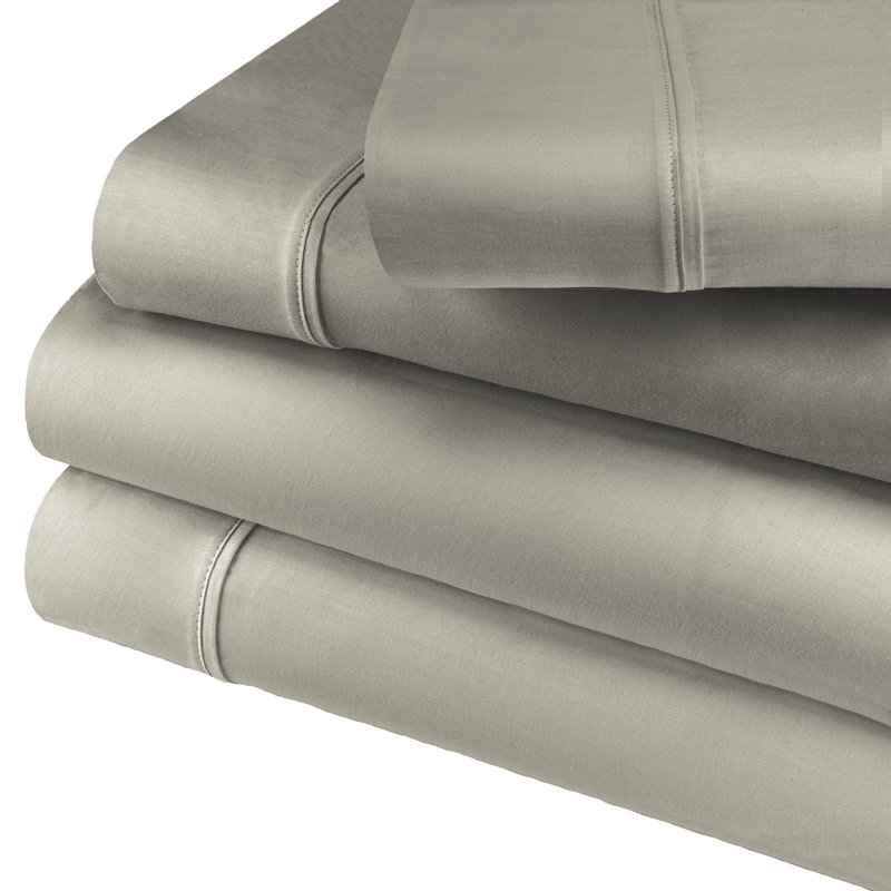 Stone Twin Cotton Blend Wrinkle-Resistant Sheet Set