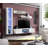 Letson 85" Modern Floating Wall Mounted Entertainment Center with 16-Color LED Lighting, High Gloss Finish-1671529085